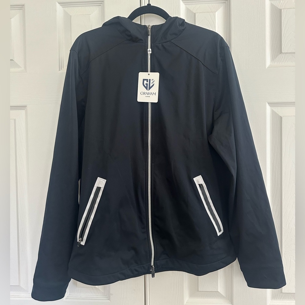 * Graham Luxe Maverick Hybrid Jacket jet black size medium